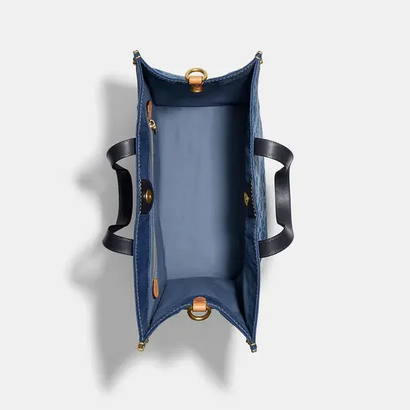 Field Tote Bag 40 In Signature Denim - Picture 2 of 6